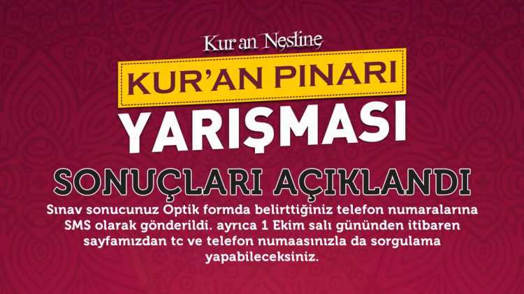 YARIŞMA SONUÇLARI AÇIKLANDI